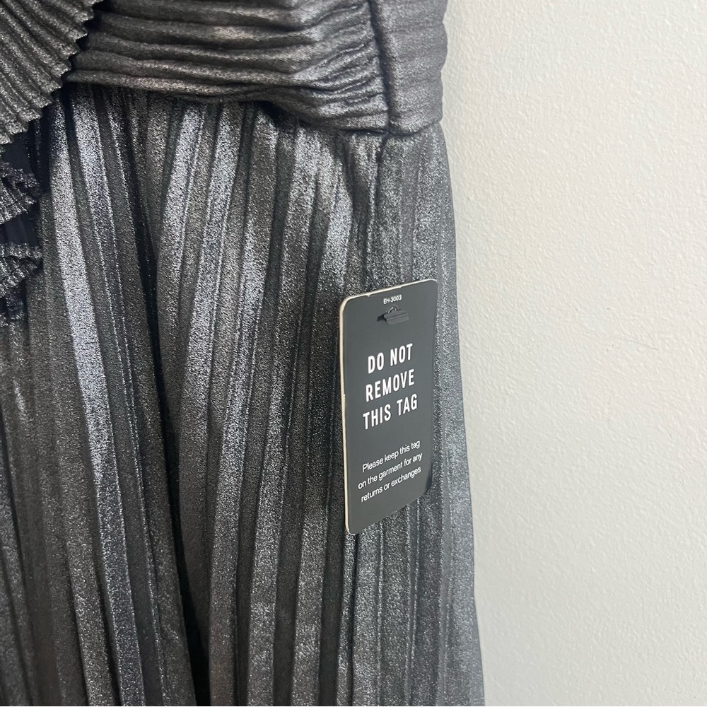 Express Metallic Black Pleated Mini Dress - Picture 7 of 10
